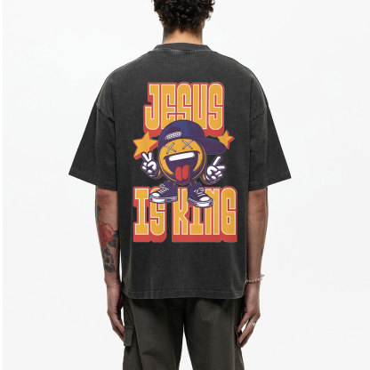 Jesus Is King Christian Washed T-Shirt