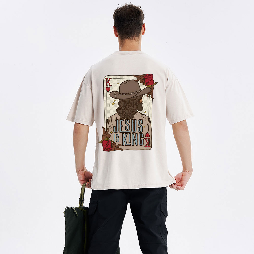 Jesus Is King Christian Washed T-Shirt