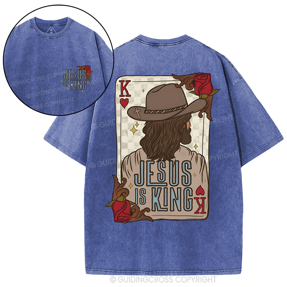 Jesus Is King Christian Washed T-Shirt