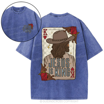 Jesus Is King Christian Washed T-Shirt
