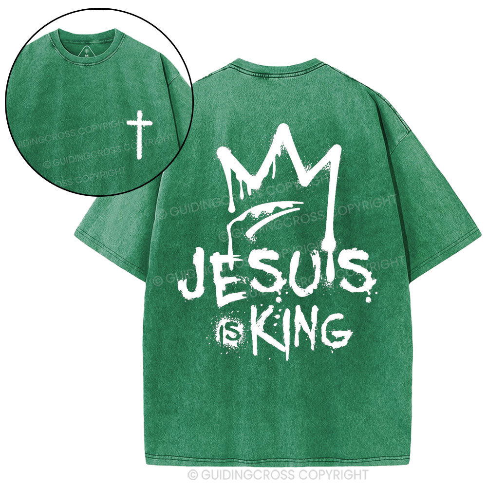 Jesus Is King Christian Washed T-Shirt