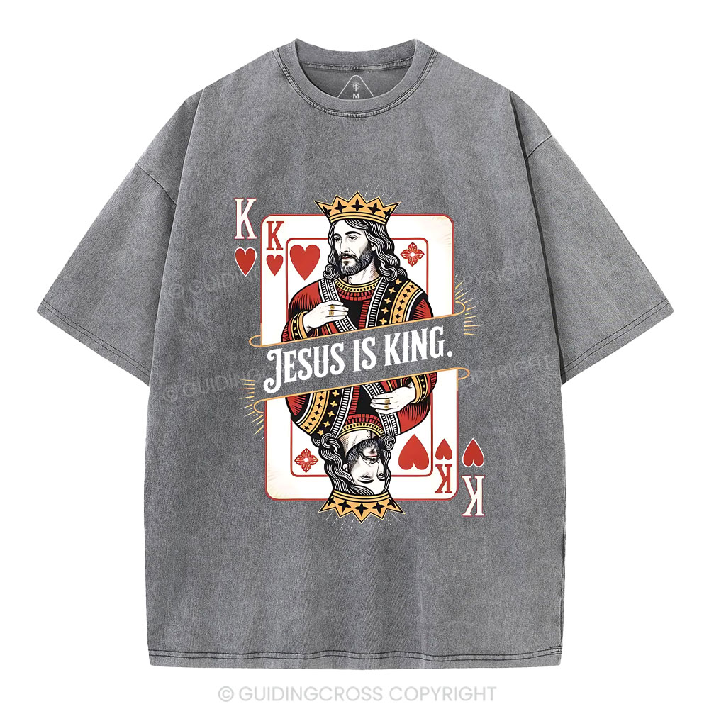 Jesus Is King Christian Washed T-Shirt