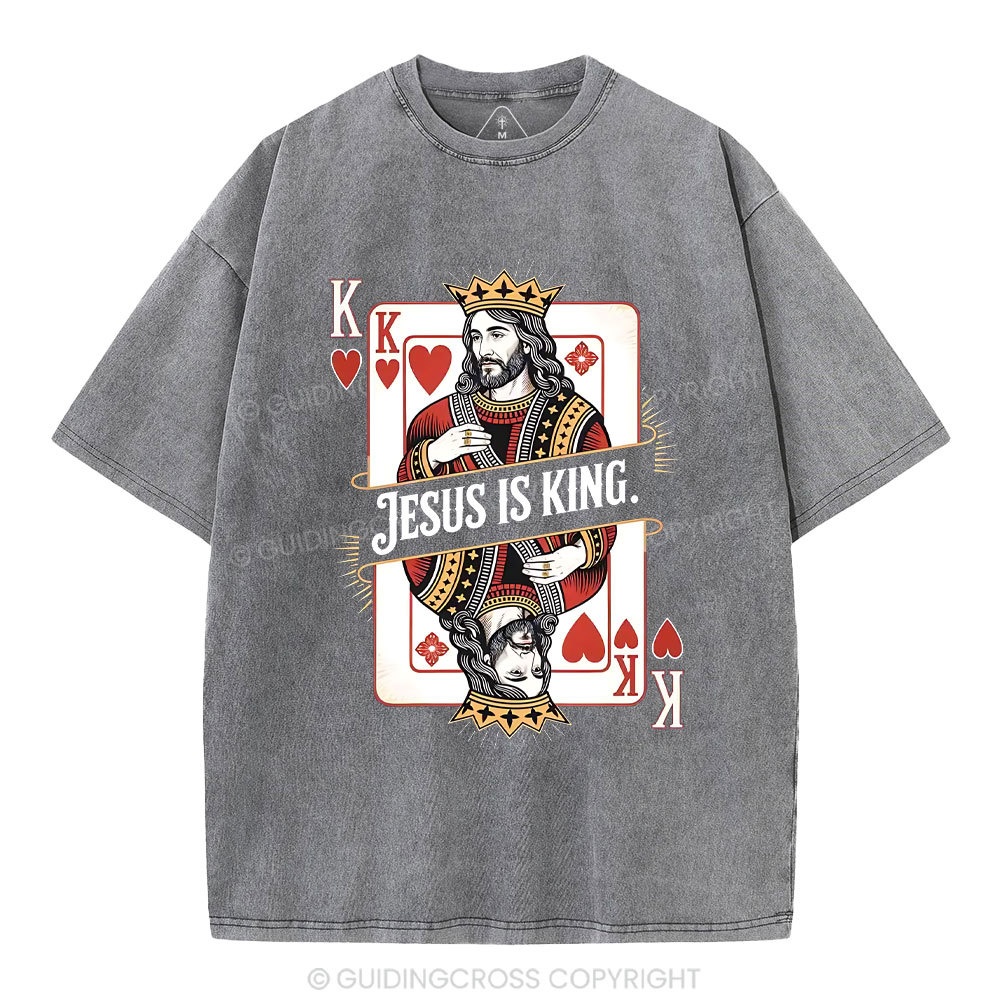Jesus Is King Christian Washed T-Shirt