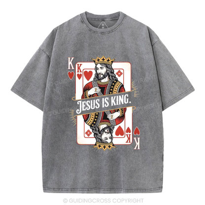 Jesus Is King Christian Washed T-Shirt