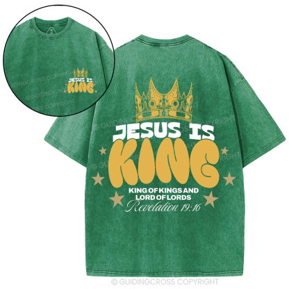 Jesus Is King Christian Washed T-Shirt