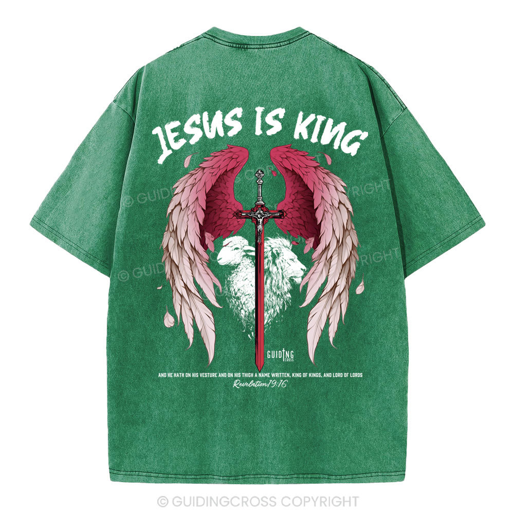 Jesus Is King Christian Washed T-Shirt