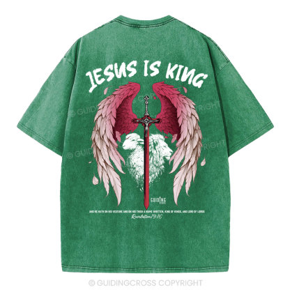 Jesus Is King Christian Washed T-Shirt