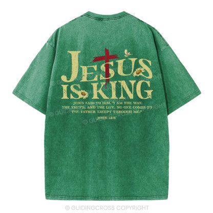 Jesus Is King Christian Washed T-Shirt