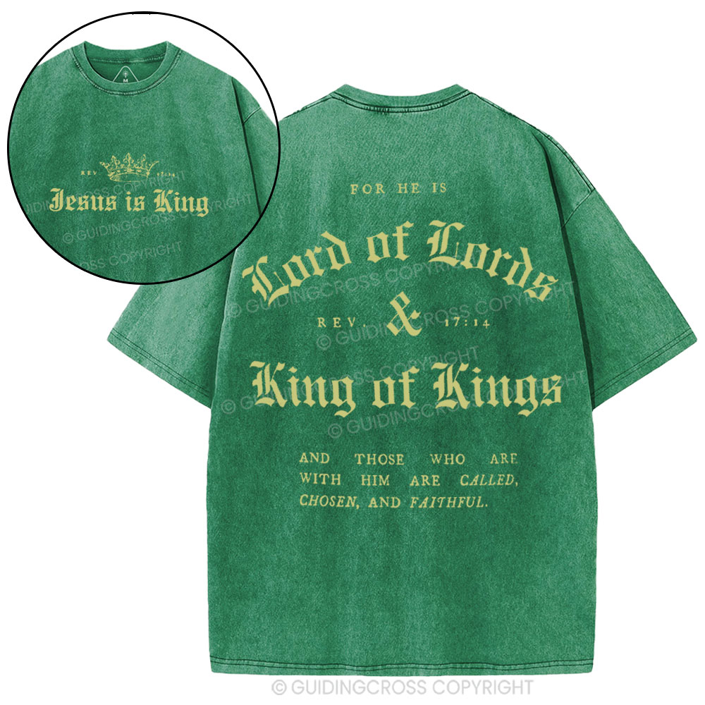 Jesus Is King Christian Washed T-Shirt