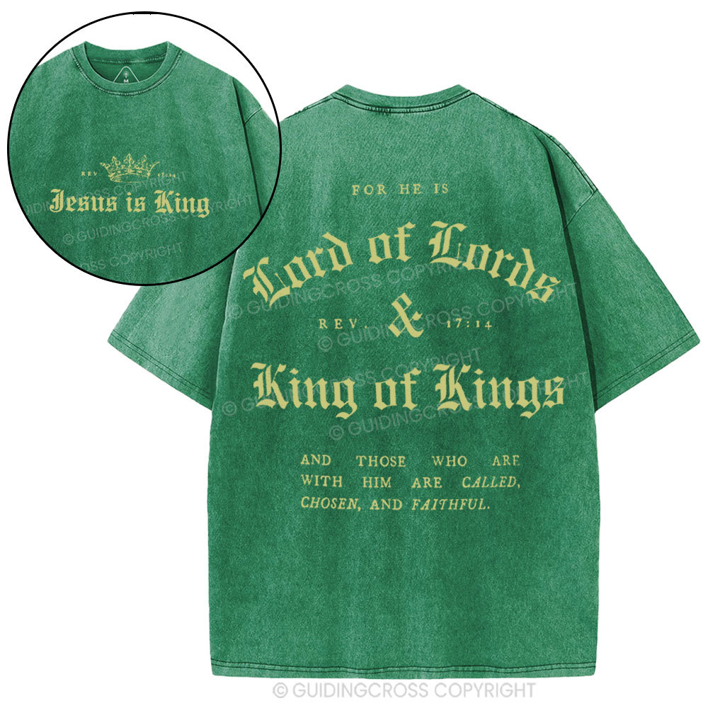 Jesus Is King Christian Washed T-Shirt