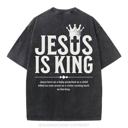 Jesus Is King Christian Washed T-Shirt