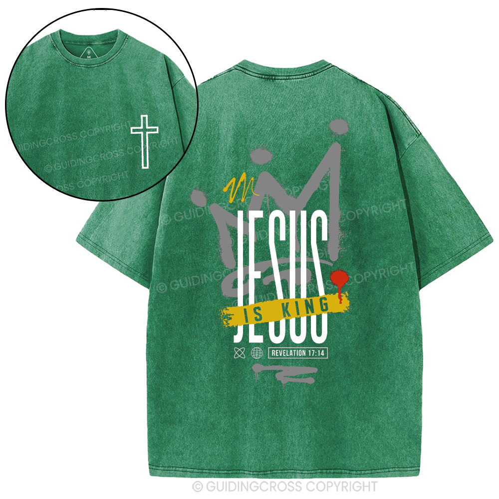 Jesus Is King Christian Washed T-Shirt