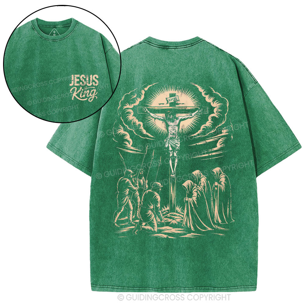 Jesus Is King Christian Washed T-Shirt