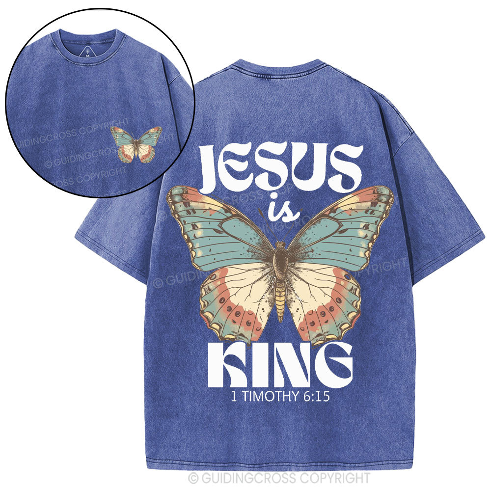Jesus Is King Christian Washed T-Shirt