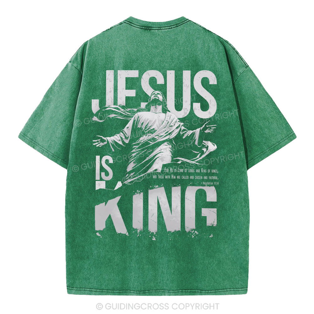 Jesus Is King Christian Washed T-Shirt