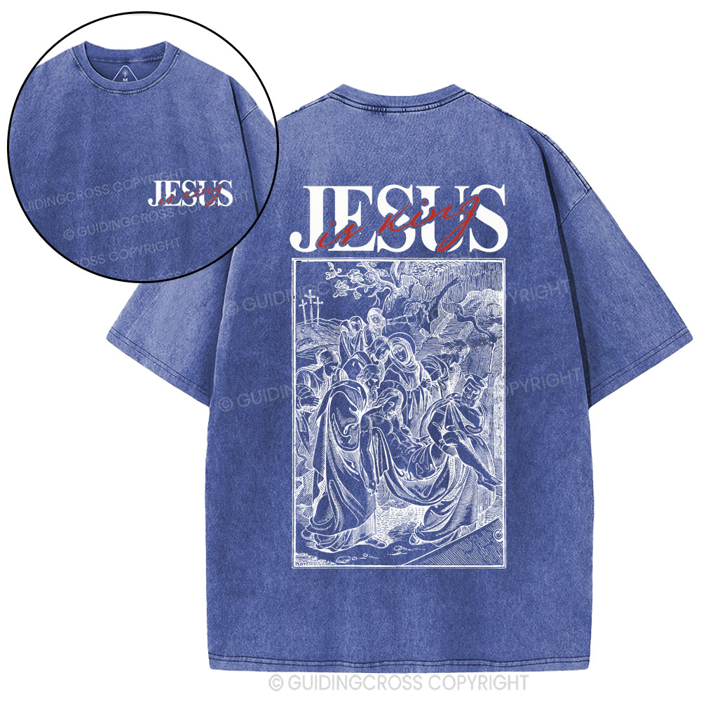 Jesus Is King Christian Washed T-Shirt