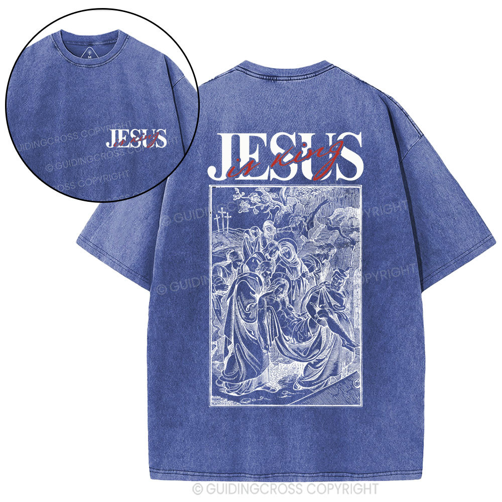 Jesus Is King Christian Washed T-Shirt