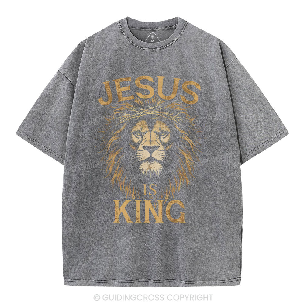 Jesus Is King Christian Washed T-Shirt