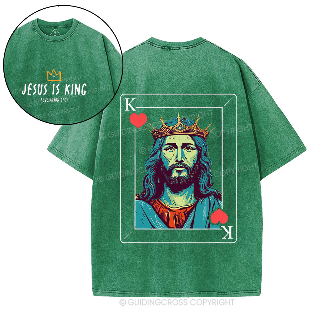 Jesus Is King Christian Washed T-Shirt