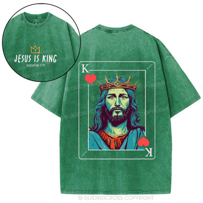 Jesus Is King Christian Washed T-Shirt