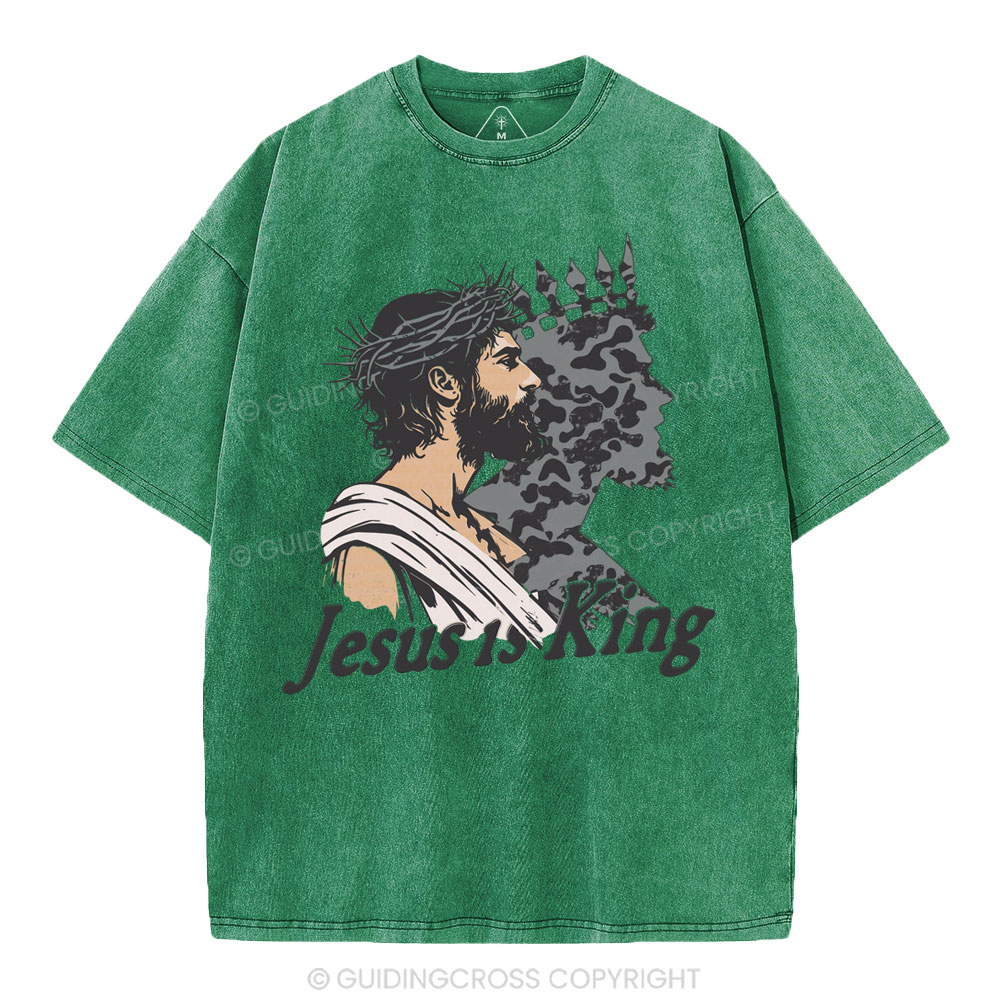 Jesus Is King Christian Washed T-Shirt