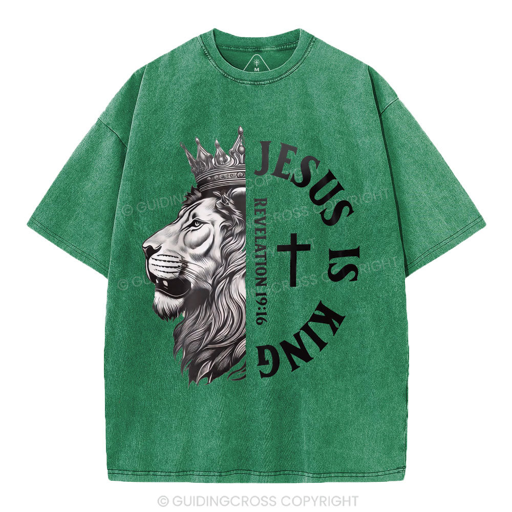 Jesus Is King Christian Washed T-Shirt