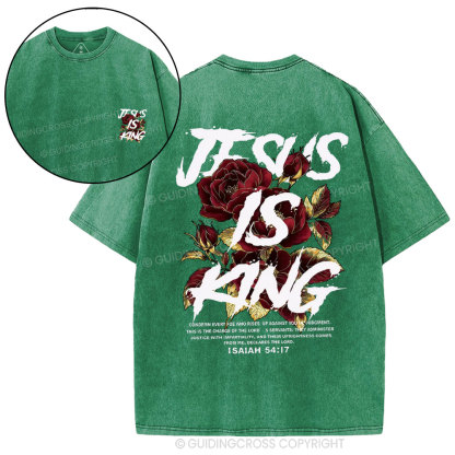 Jesus Is King Christian Washed T-Shirt