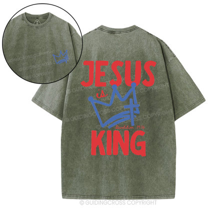 Jesus Is King Christian Washed T-Shirt