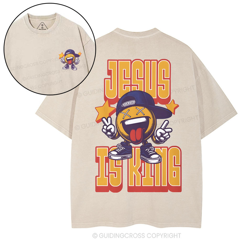 Jesus Is King Christian Washed T-Shirt