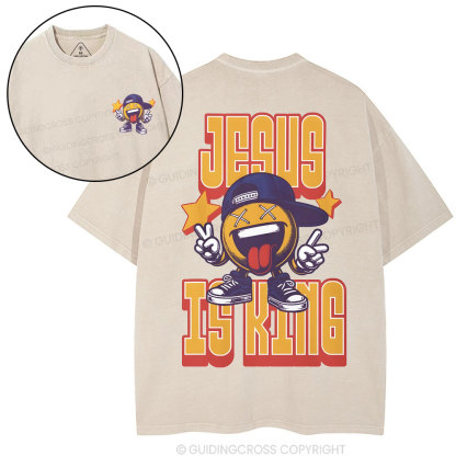 Jesus Is King Christian Washed T-Shirt
