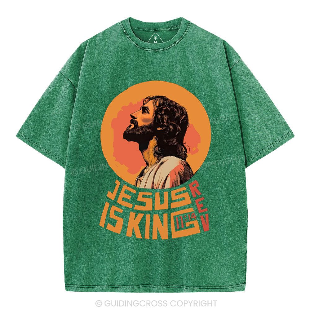 Jesus Is King Christian Washed T-Shirt