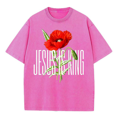Jesus Is King Christian Washed T-Shirt
