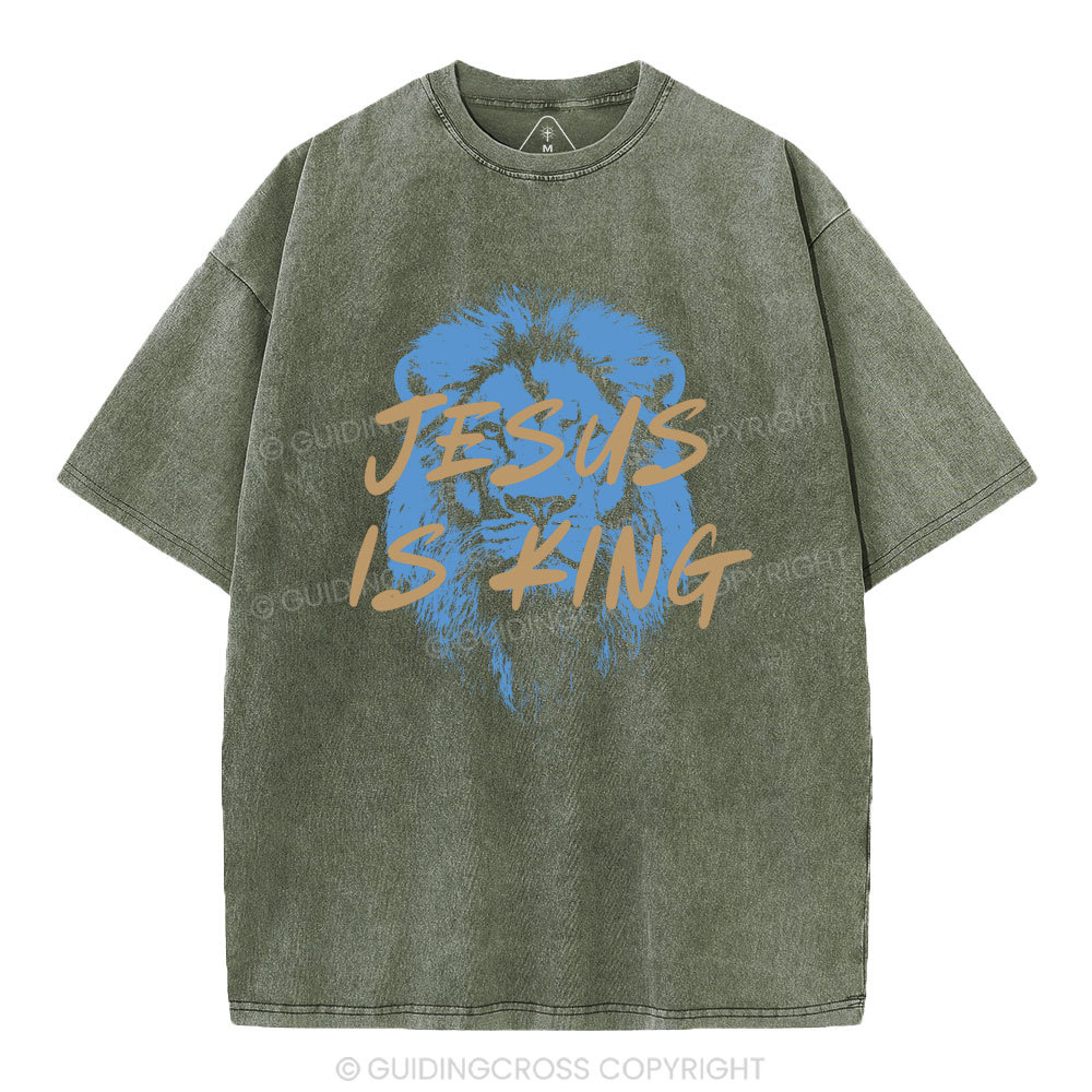 Jesus Is king Crown Christian Washed T-Shirt