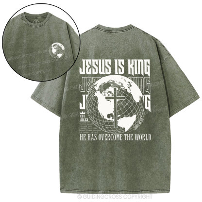 Jesus Is King Christian Washed T-Shirt