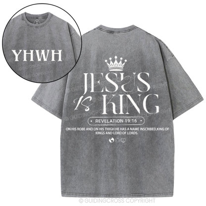 Jesus Is King Christian Washed T-Shirt