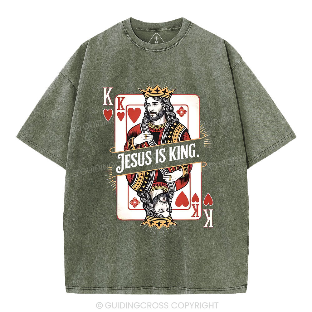 Jesus Is King Christian Washed T-Shirt