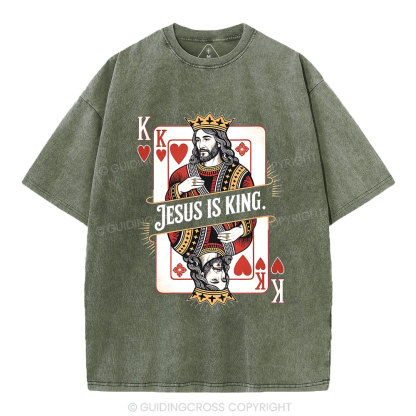 Jesus Is King Christian Washed T-Shirt