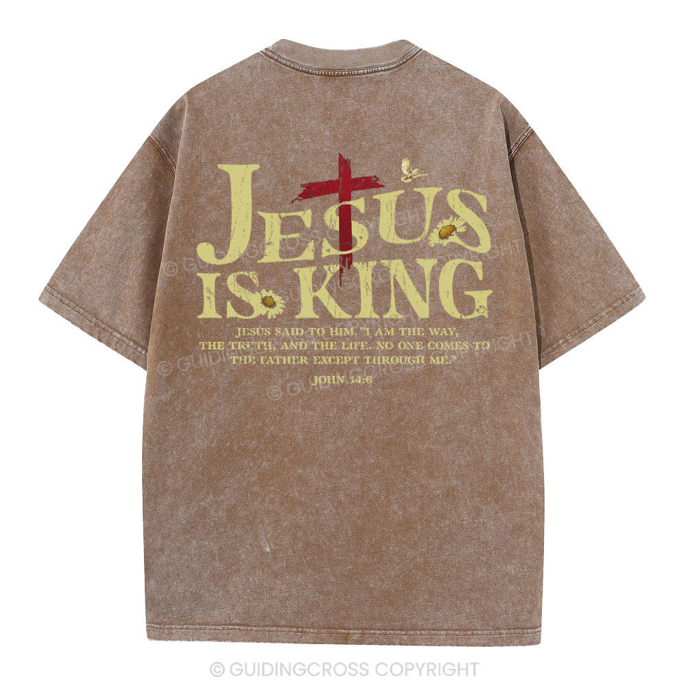 Jesus Is King Christian Washed T-Shirt