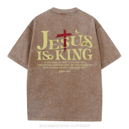 Jesus Is King Christian Washed T-Shirt