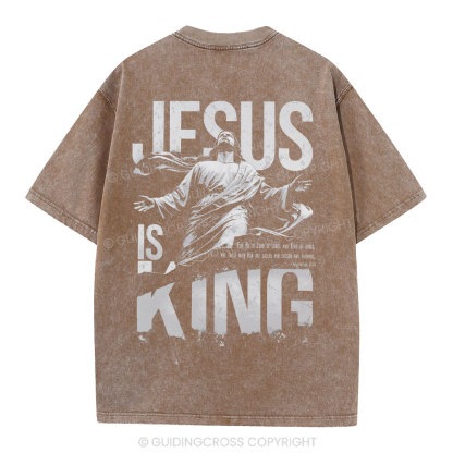 Jesus Is King Christian Washed T-Shirt