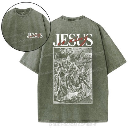 Jesus Is King Christian Washed T-Shirt