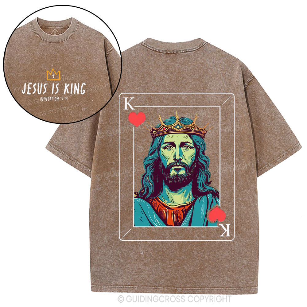 Jesus Is King Christian Washed T-Shirt