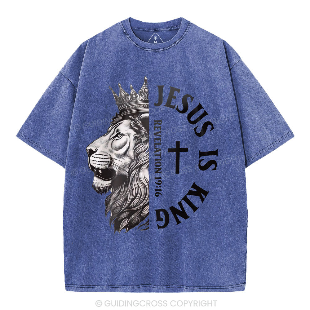 Jesus Is King Christian Washed T-Shirt