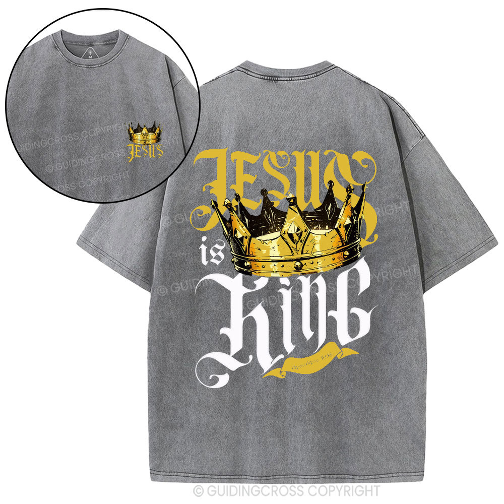 Jesus Is King Christian Washed T-Shirt
