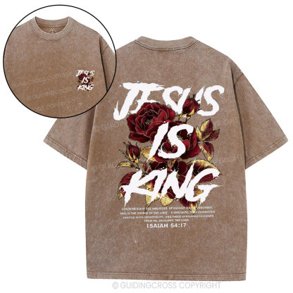 Jesus Is King Christian Washed T-Shirt