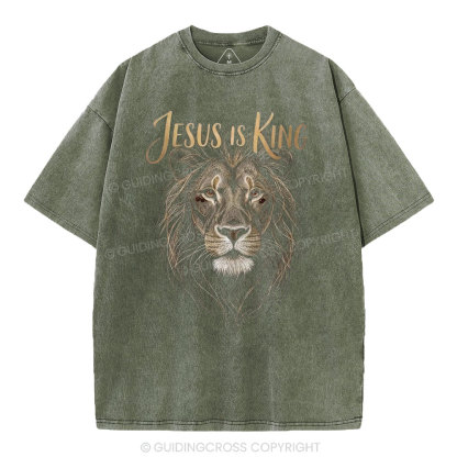 Jesus Is King Christian Washed T-Shirt