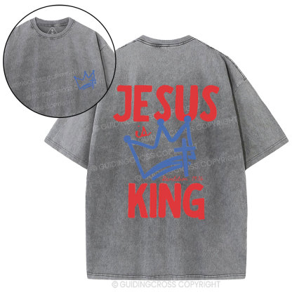 Jesus Is King Christian Washed T-Shirt