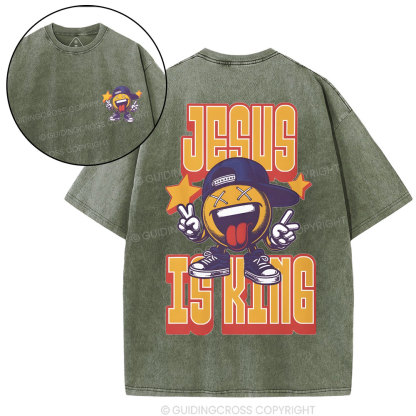 Jesus Is King Christian Washed T-Shirt