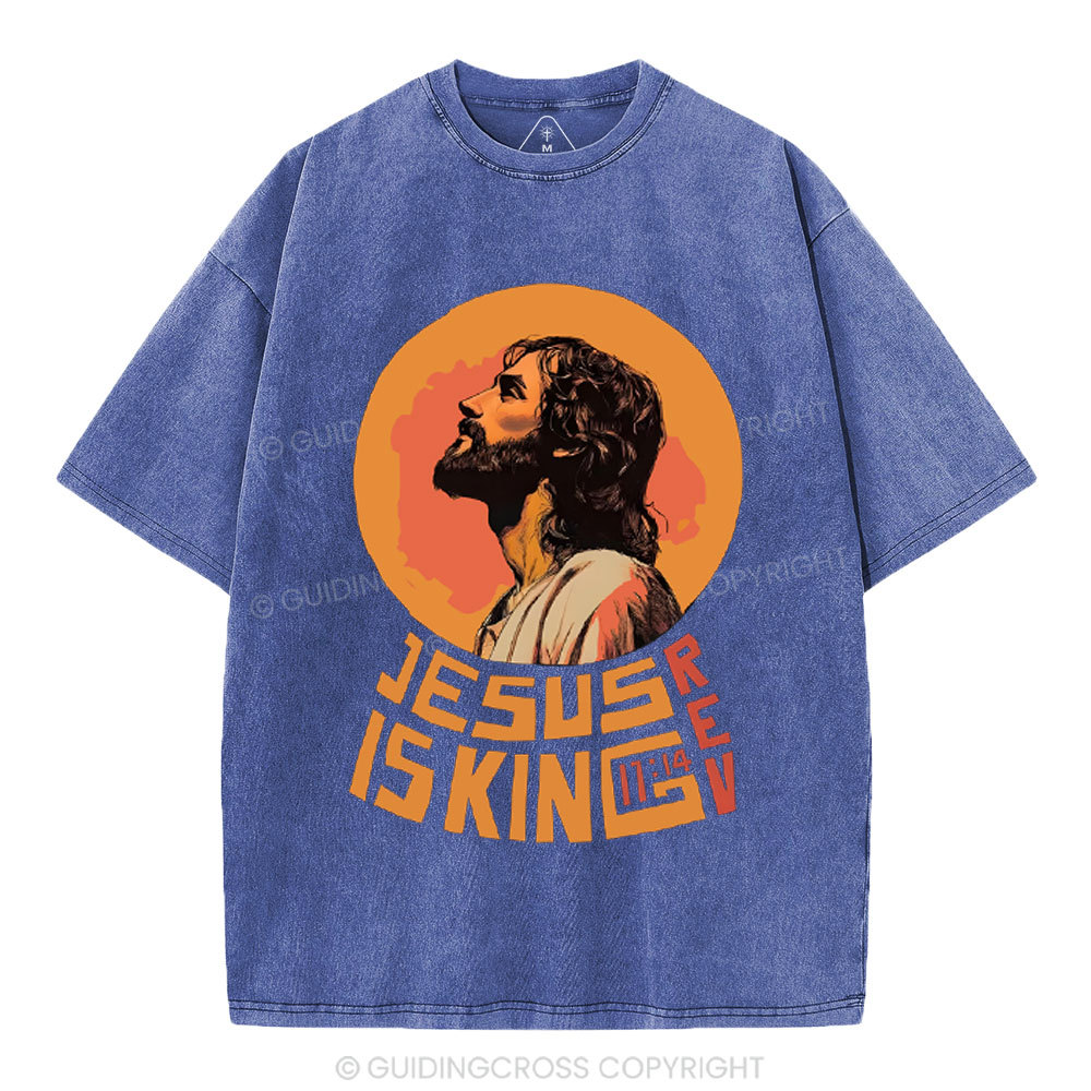 Jesus Is King Christian Washed T-Shirt
