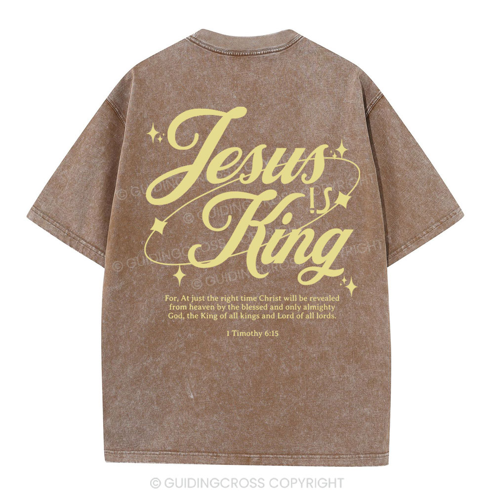 Jesus Is King Christian Washed T-Shirt